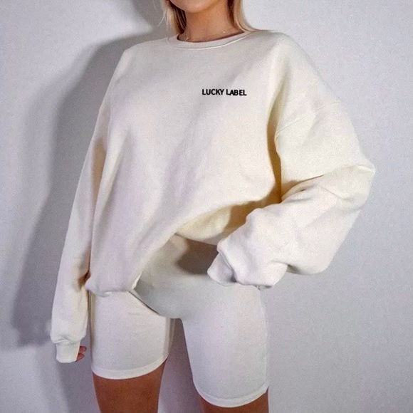 biker short sweatshirt set